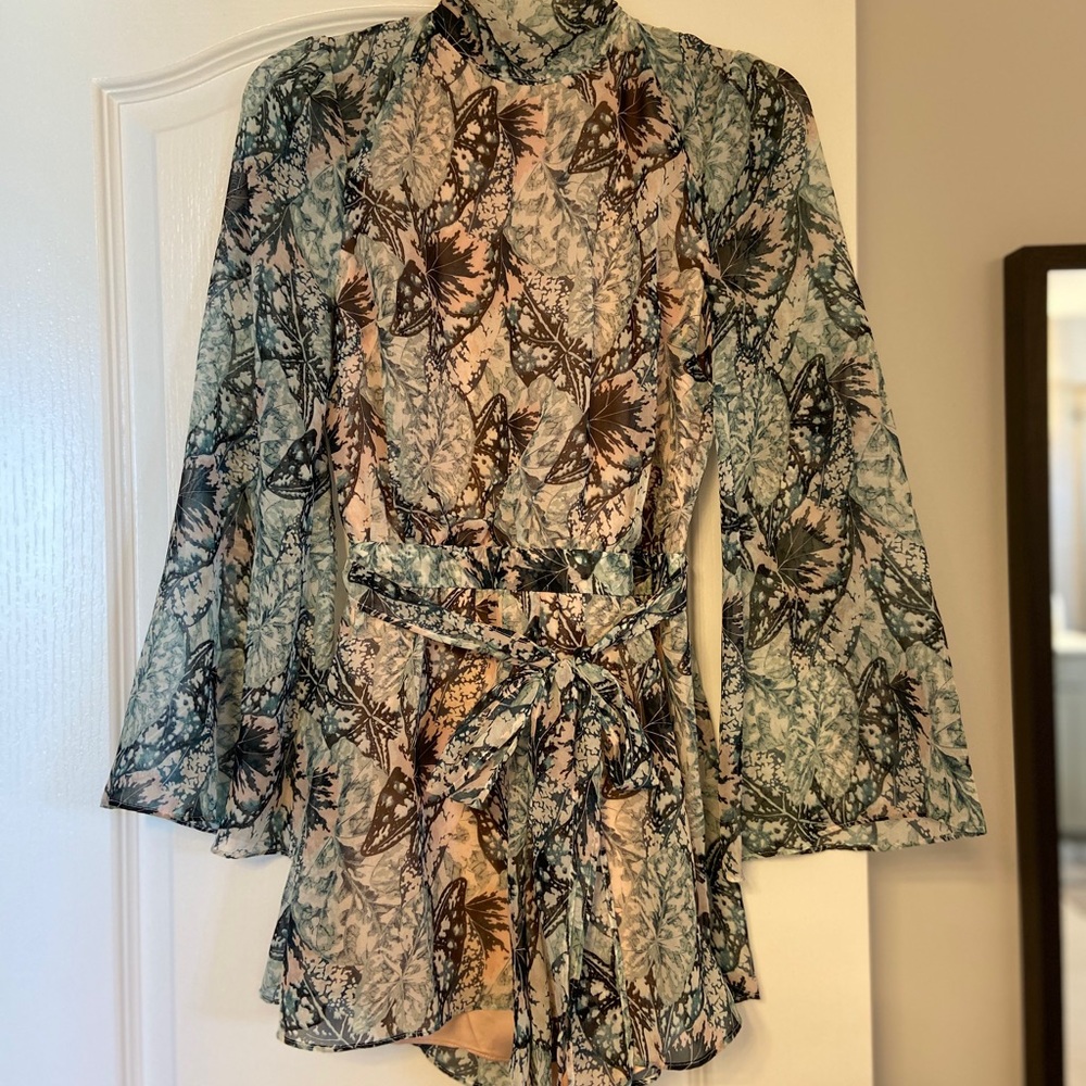 Multicolor spring open back romper